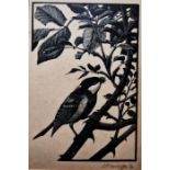 Charles Frederick Tunnicliffe OBE, RA (1901-1979) Etching "Oxeye in the Rosebush"  etching for