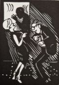 Nicholas Garland (British b. 1935) Linocut 'Couple Dancing II', single linocut from 'Annabel's,