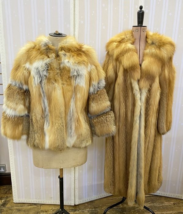 Vintage golden fox jacket UK size s/m, and a 1980's golden fox full length coat m size s/m (2)