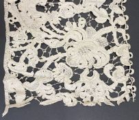 Length of needlepoint lace, probably Venetian grospoint, 17th century, 344cm long x 23cm wide