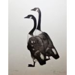 Julian Williams (b. 1953) Etching and aquatint Study of two Canada geese, signed lower right,