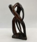 Late 20th century carved wooden nude figure, 29.5cm high approx.