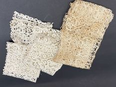 Three lengths of tape lace, probably North Italian second half of the 17th century, 148cm x 17cm,