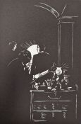 Nicholas Garland (British b. 1935) Linocut 'Louis', single linocut from 'Annabel's, The Complete Set