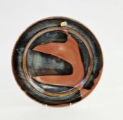 Ray Finch (1914-2012) for Winchcombe Pottery studio pottery dish in black and burnt orange,