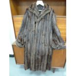 Vintage , (1920's ?) full length mink coat, the furrier name 'Bradleys' embroidered on the lining,