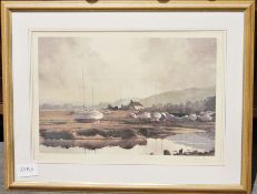 After Bernard Willingham  Colour print  Golf course, possibly St. Andrew's, signed by the artist