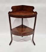 19th century mahogany corner washstand with satinwood inlay 86 cms h., x 39 x 65 approx. with a
