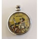 Ingersoll Ltd London Jeff Arnold chrome pocket watch, eagle engraved to reverse
