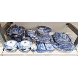 Early 20th century and later Copeland Spode Italian pattern blue and white pottery composite part-