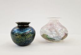 Isle of Wight iridescent glass vase, labelled to reverse, 11cm high and a Royal Brierley