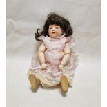Heubach Koppelsdorf bisque head doll, 320.3, sleeping blue eyes, open mouth with composition body,