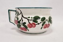 Wemyss ware red cherry pattern chamber pot, impress Wemyss ware R. H & S marks, 26.6cm wideCondition