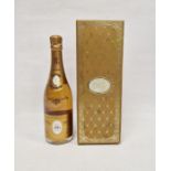 Bottle of Louis Roederer 1993 vintage Cristal champagne in fitted presentation box ( description