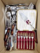 Quantity of stainless steel table flatware and small quantity of boxed EPNS flatware (1 box)