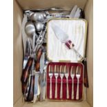 Quantity of stainless steel table flatware and small quantity of boxed EPNS flatware (1 box)