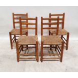 Set of four modern ladderback chairs with rush seats (4) Condition ReportPossibly early/mid 20th