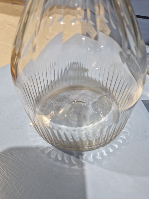 19th century cut glass decanter of hexagonal form, a further 19th century cut glass decanter of - Image 14 of 14