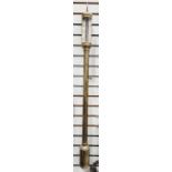 Early 20th century R. N. Desterro brass marine cistern barometer, the silvered scale with rack and