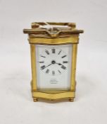 Early 20th century five glass carriage clock in bow fronted brass case retailed by "Dent, 51 Strand,