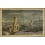 After Felix Kelly (1914-1994) Lithograph "Drifter and Steamers', signed and dated lower right,