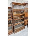 Globe Wernicke five-tier sectional bookcase, 168 cms h. x 86cm wide x 29 cmsCondition