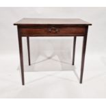 19th century mahogany rectangular side table with satinwood inlay, on straight supports, 74 cms h. x