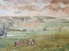Sam Wilmot (20th century)  Watercolour  'Captain Douglas Wills, Master of the Clifton Foot Harriers,