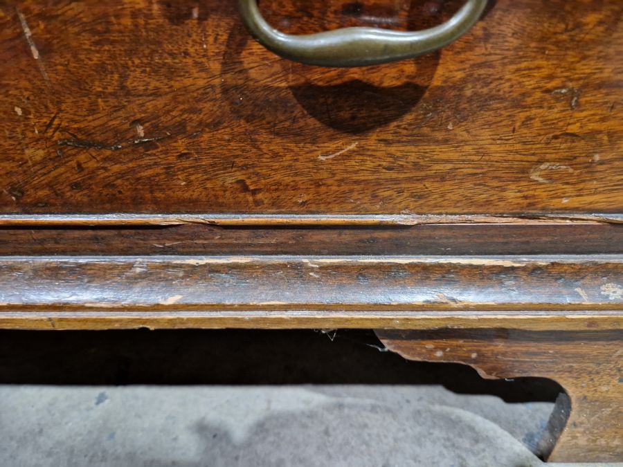 19th century mahogany chest of two short and three long drawers, on bracket feet, swan neck handles, - Image 28 of 38