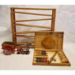 'The Victavia Cabinet and Games Company', boxed, a papier mache carthorse on wheels with cart and