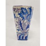 Charlotte Rhead Crown Ducal Art Deco tapering pottery vase, peony pattern, printed and painted