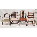 Rocking chair, an Edwardian mahogany chair and two other chairs (4)