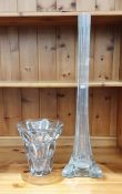 Mid-20th century Vannes France clear glass vase with raised exterior oval bubbles, 19cm high and a