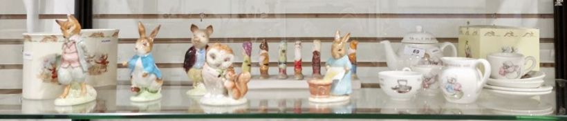 Group of Beswick pottery Beatrix Potter figures including 'Foxy Whiskered Gentleman', 'Peter
