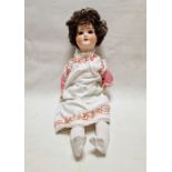 Schoenau & Hoffmeister bisque headed doll with sleeping blue eyes, ball jointed composition body,