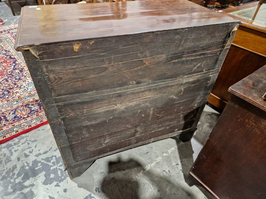 19th century mahogany chest of two short and three long drawers, on bracket feet, swan neck handles, - Image 38 of 38