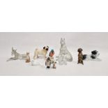 Group of English and Continental pottery and porcelain models of animals, 20th century, various
