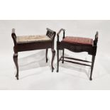 Two mahogany piano stools (2)