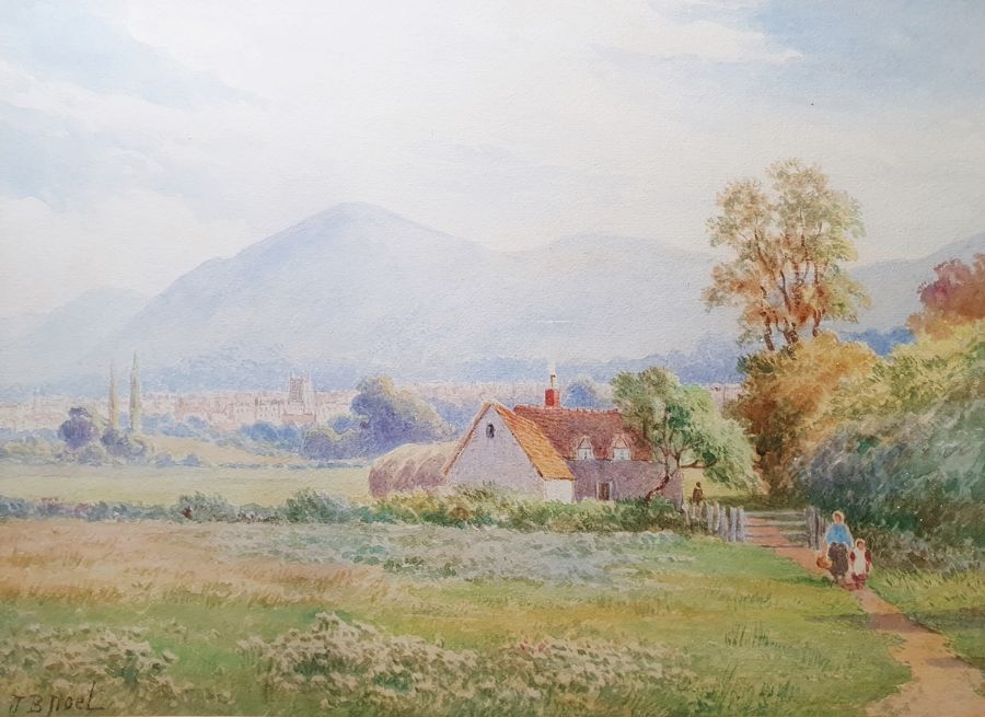 John Bates Noel (1870-1927) Watercolour  "A Sunny Morning on the Welsh Border", signed lower left, - Bild 2 aus 5
