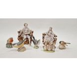 Pair of late 19th century Continental porcelain figural wall plaques modelled as a gentleman