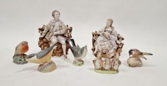 Pair of late 19th century Continental porcelain figural wall plaques modelled as a gentleman