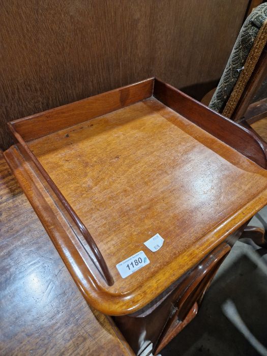 Victorian mahogany pot cupboard with slight raised edge, on plinth base  ,77  x 36 x 32 cmsCondition - Image 7 of 7