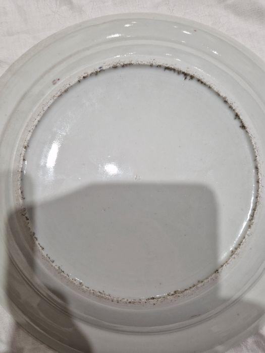 19th century Cantonese plate, painted in the famille rose palette, painted with figures in an - Image 19 of 19