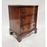 Reprodux chest of three short drawers, on bracket feet,  67 h x 53cm wide