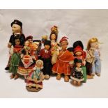 Large quantity of 1950's and later costume dolls (1 box)