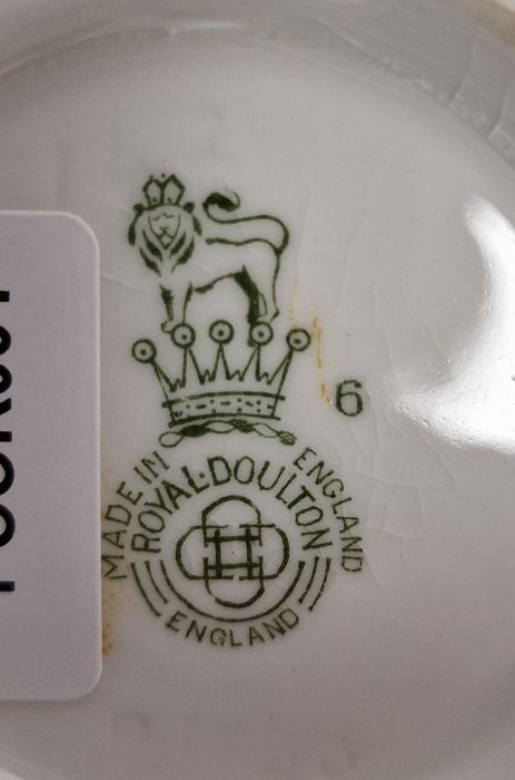 Royal Worcester blush ivory ground globular posy vase, shape no.G161, printed and painted with a - Image 3 of 3