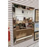 Decora Integro modern glass rectangular wall mirror with bevelled edge