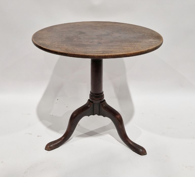 19th century mahogany tilt-top circular table on tripod supports, 70cm diameter Condition - Image 2 of 10