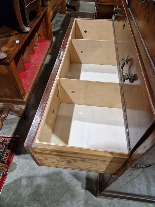 19th century mahogany chest of two short and three long drawers, on bracket feet, swan neck handles, - Image 29 of 38