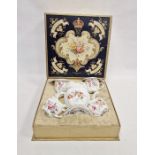 Royal Crown Derby boxed early morning tea service, early to mid 20th century, printed green marks,